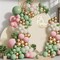 133 Pieces Green Pink Balloons Garland Kit, Olive Green Blush Pink Sand White Metallic Gold Balloons for Girl Baby Shower Bridal Shower Wedding Birthday Jungle Safari Woodland Party Decorations…